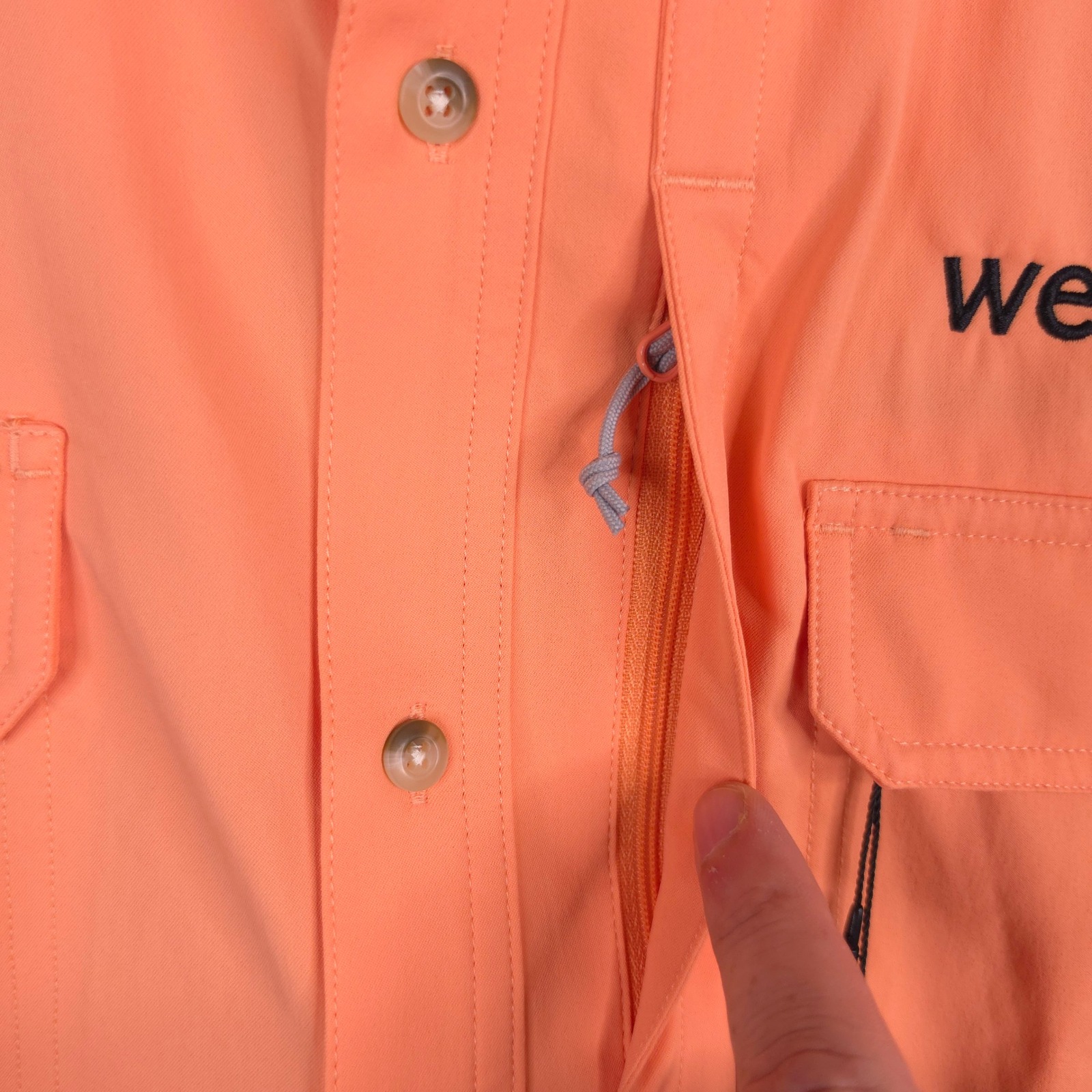 Poncho Outdoors Men Xl Regular Fit Weaver Fishing Shirt Peach Long Sleeve Nwt — image 6 of 8